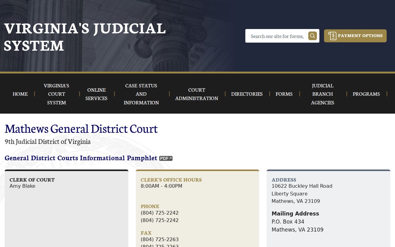 Mathews County bench warrant questions tied to the General District Court schedule