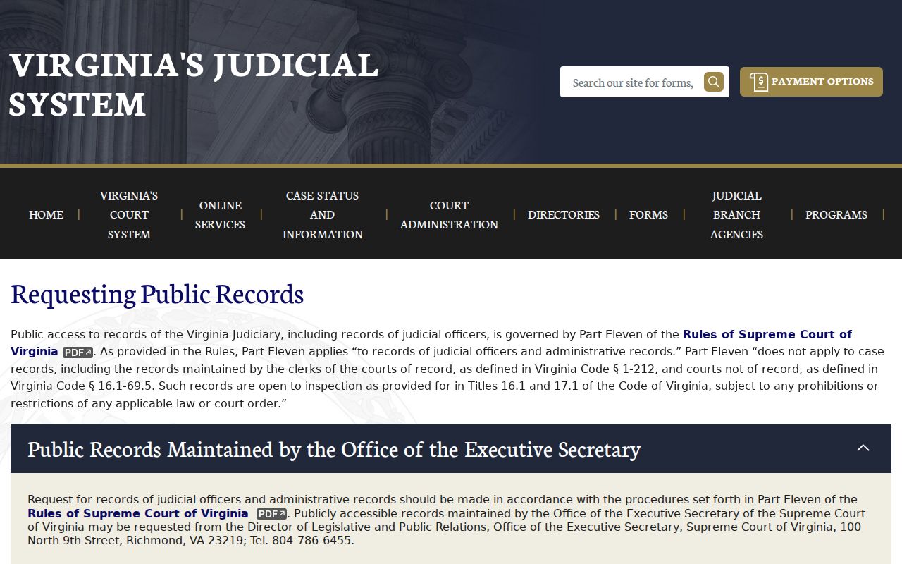 Mathews County warrant lookup with the state judiciary's official case-record access information