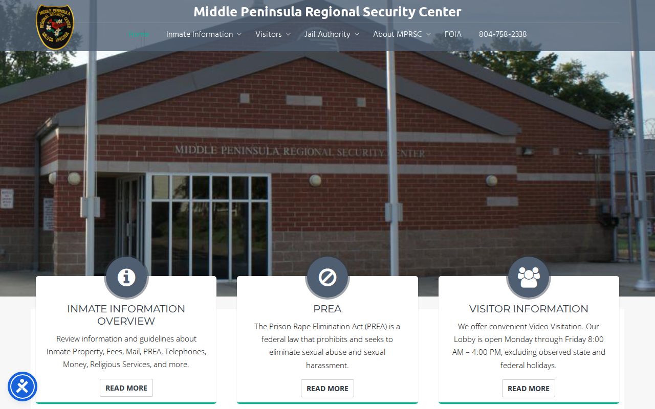 Mathews County regional custody facility outside a wanted roster
