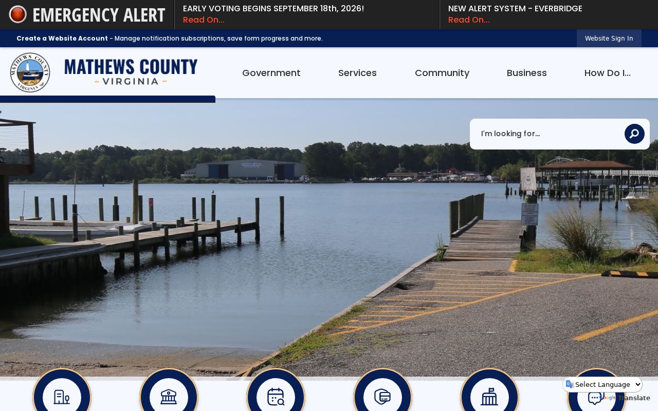 Mathews County warrant records offices reached through the official county website